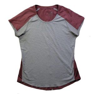 The North Face Mountain Athletics Flash Dry Women L Gray T Shirt TNF Camp Hiking